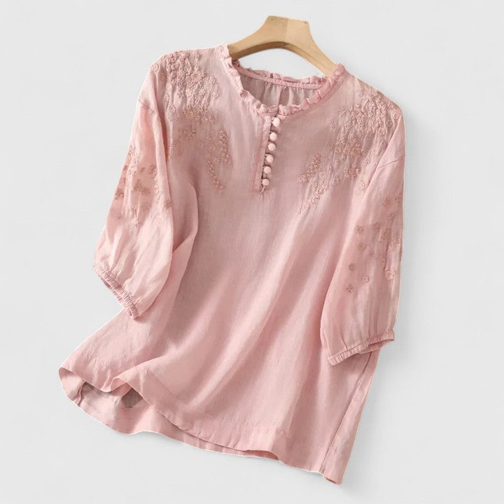 Nerissa | Elegant Button-Front Blouse