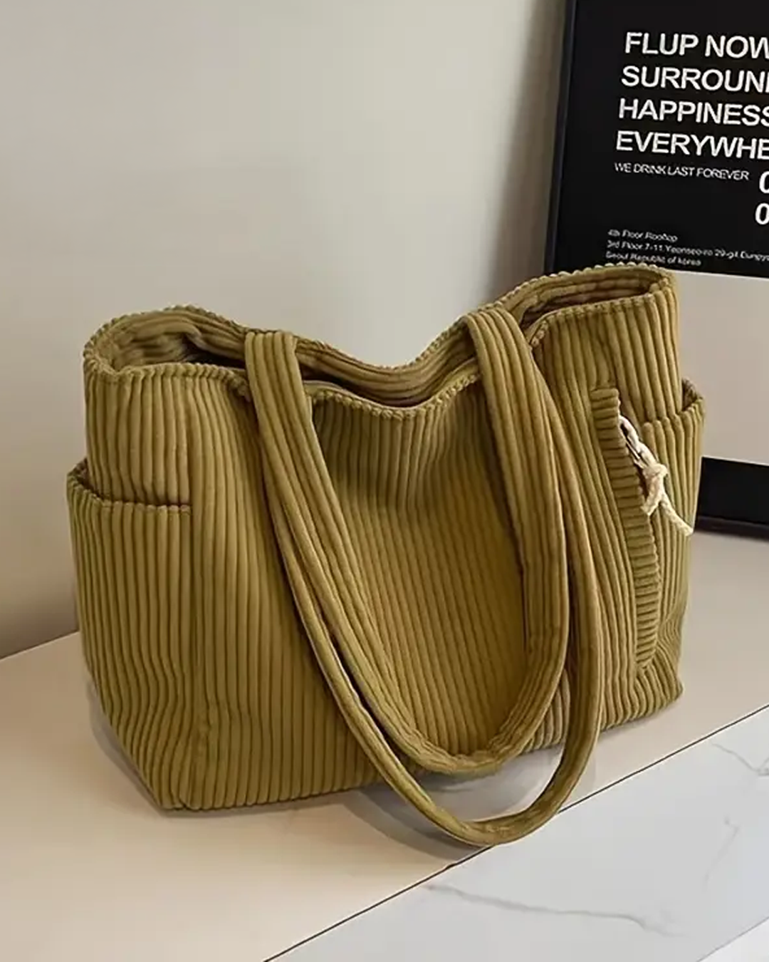 Aria | Ribbed Everyday Tote with Rope Detail