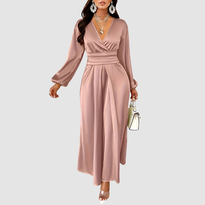 Marina – Luxe Satin Pleated Midi Dress