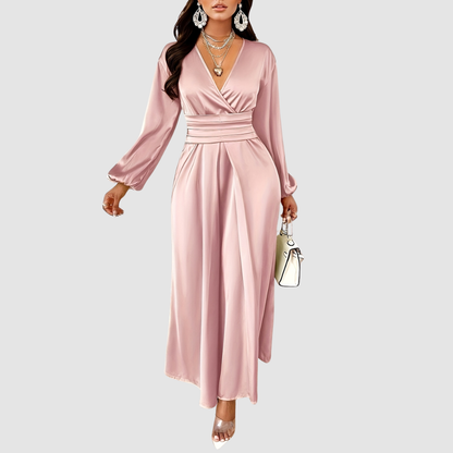 Marina – Luxe Satin Pleated Midi Dress