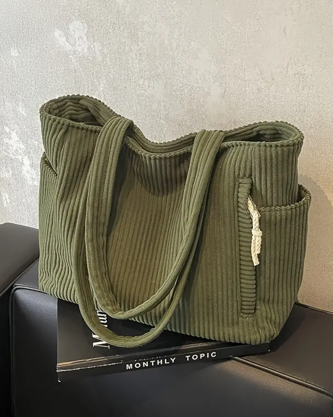 Aria | Ribbed Everyday Tote with Rope Detail