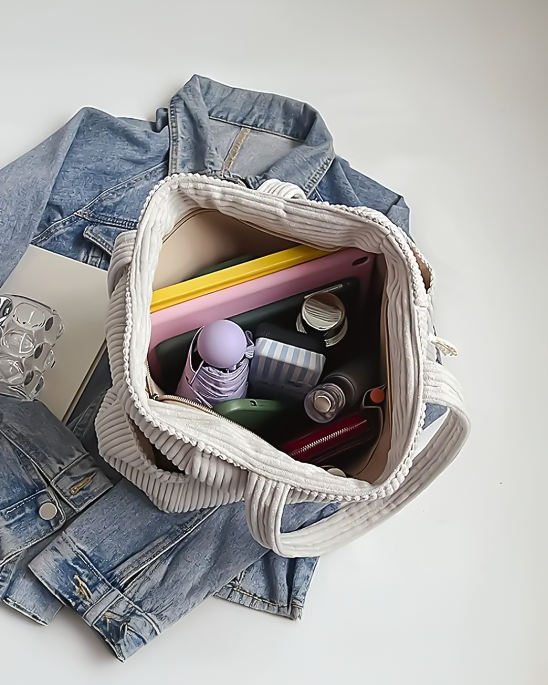 Aria | Ribbed Everyday Tote with Rope Detail