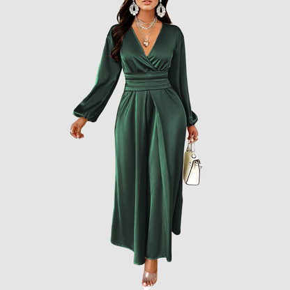 Marina – Luxe Satin Pleated Midi Dress