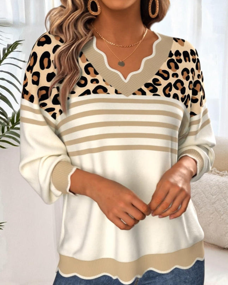 Jade - Leopard Print V-Neck Sweater