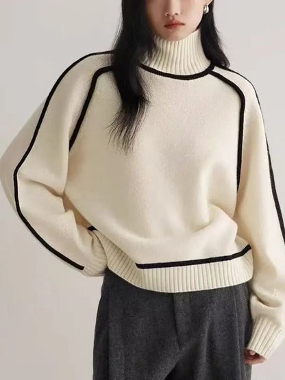 Sierra Contrast Trim Turtleneck Sweater