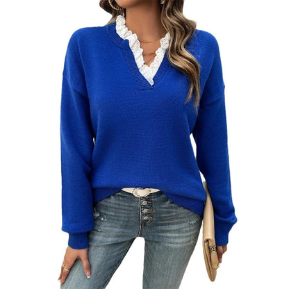 Brooklyn Trim V-Neck Sweater
