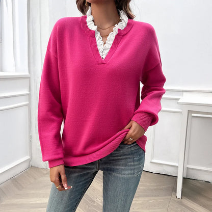 Brooklyn Trim V-Neck Sweater