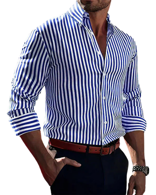 Vance Shirt – Precision Stripe Shirt in Premium Cotton