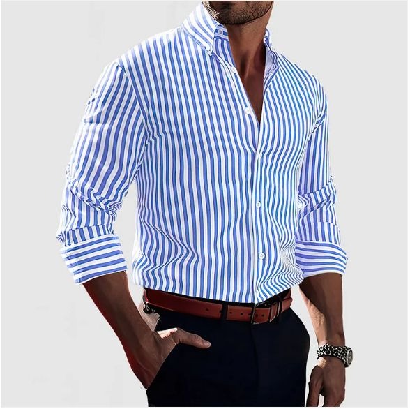 Vance Shirt – Precision Stripe Shirt in Premium Cotton
