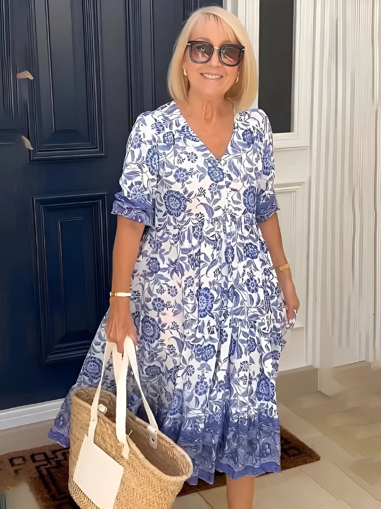 Margot – Elegant Floral Midi Dress