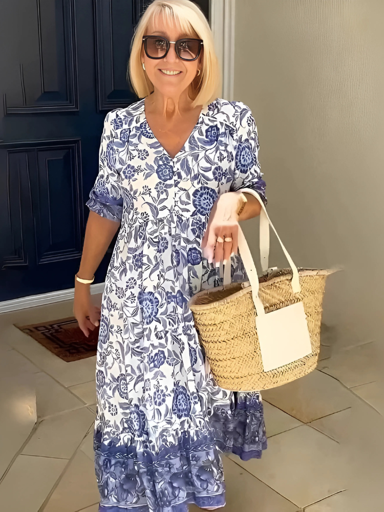 Margot – Elegant Floral Midi Dress